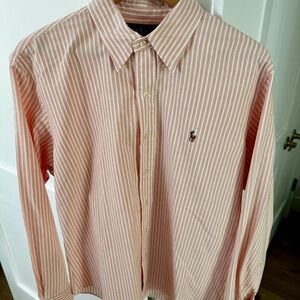 Ralph Lauren Coral Striped Men’s Button Down Shirt Size XL Extra Large